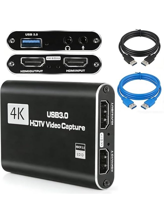 4K HDMI to USB Video Capture Card with Mic Input - 1080P 60FPS Game Recorder & Live Streaming Adapter - Image 1